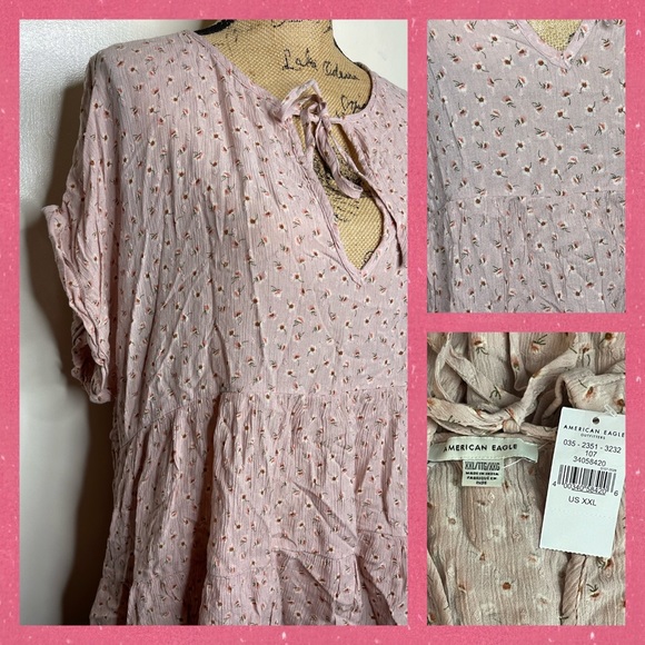 American Eagle Chiffon Top - Picture 3 of 3